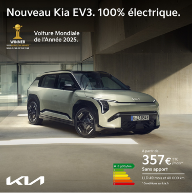 Nouveau Kia EV3 100% Electrique à partir de 357€ TTC/mois